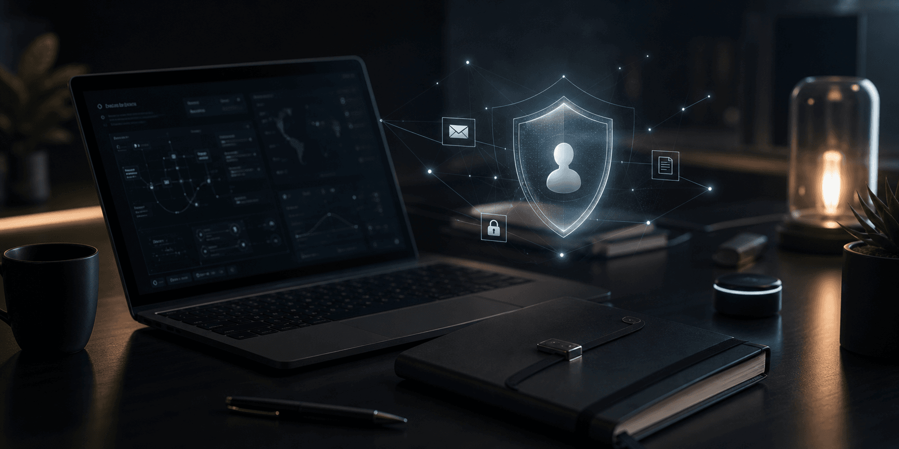 Ranveer privacy policy visual with secure digital interface and minimal data patterns